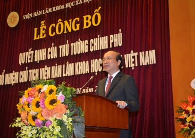 Lễ Công bố Quyết định của Thủ tướng Chính phủ bổ nhiệm Chủ tịch Viện Hàn lâm Khoa học xã hội Việt Nam